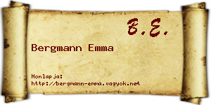 Bergmann Emma névjegykártya